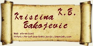 Kristina Bakojević vizit kartica